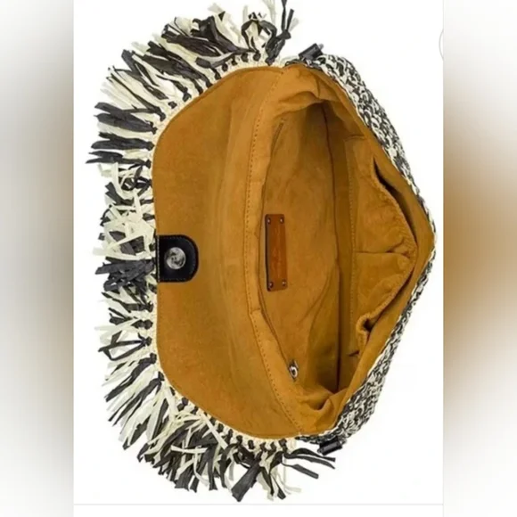 Patricia Nash Loulia Clutch/Crossbody Bag: Woven Straw Natural & Black - Picture 2 of 10